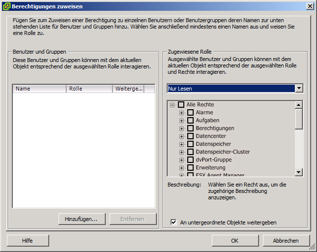 Dialogfeld "Assign Permissions"