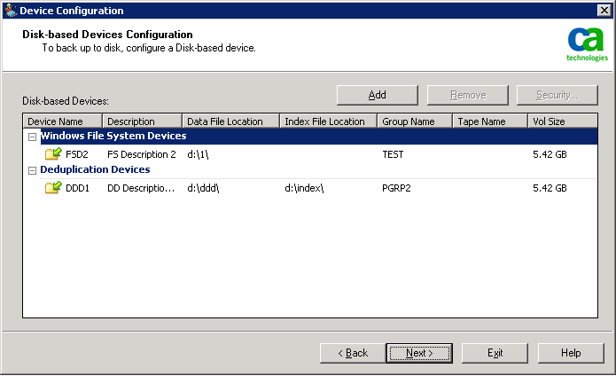Device Configuration - Deduplication Device Configuration - Specify Index File Location.