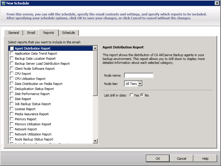 Email Schedule - Reports