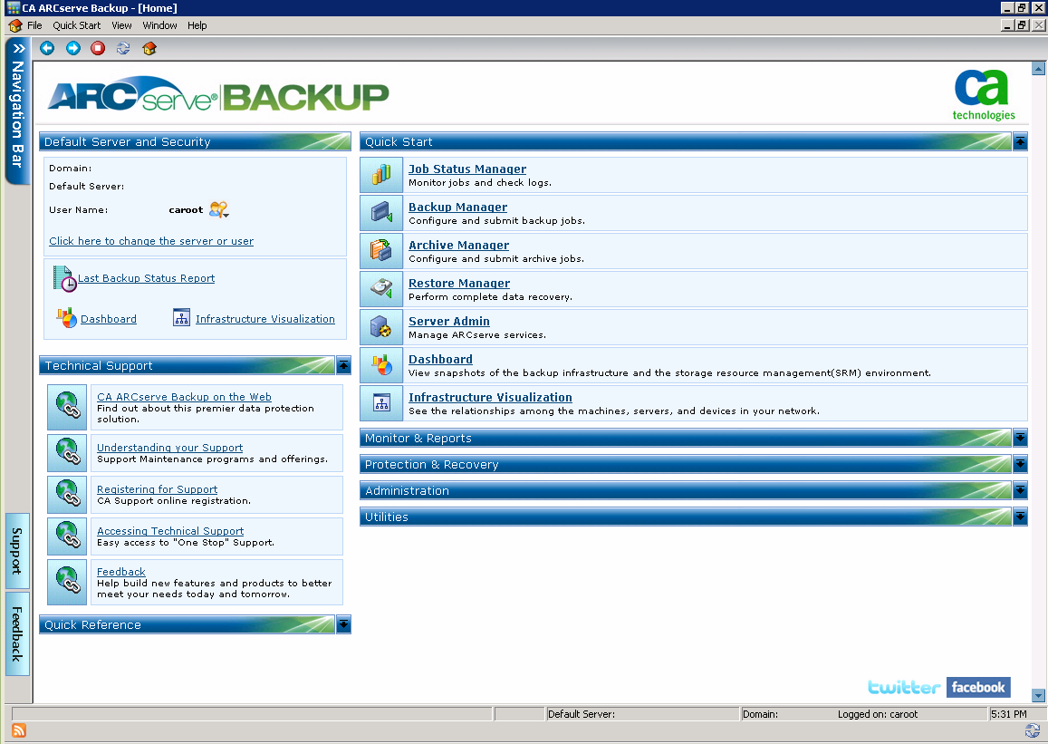 CA ARCserve Backup Home Page