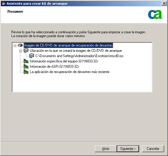 Imagen de CD de arranque de resumen
