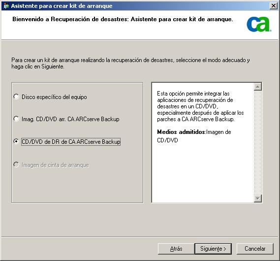 BSBAB---Opción CD/DVD de DR de CA ARCserve Backup-scr-drow