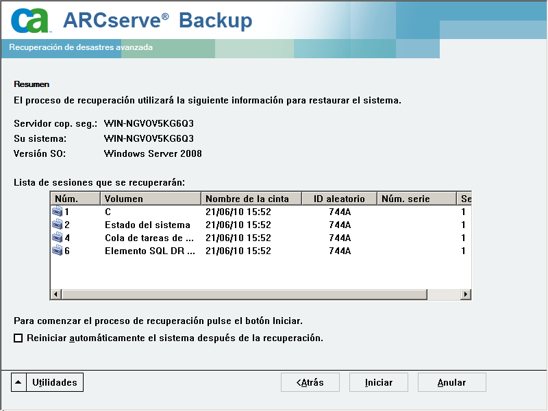 Verificar la pantalla Resumen