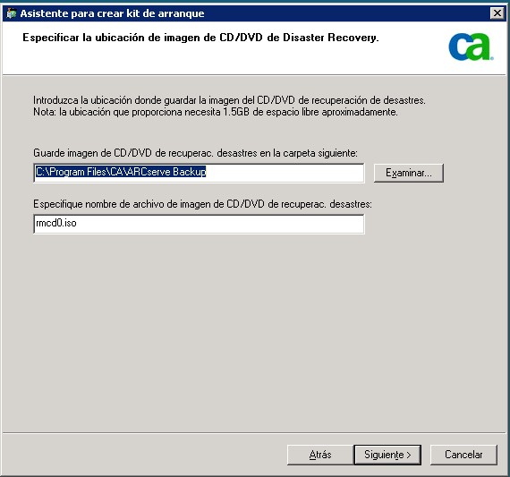 Cuadro de diálogo Personalizar la imagen de CD/DVD de arranque.