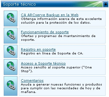 Noticias y soporte: Página principal de ARCserve