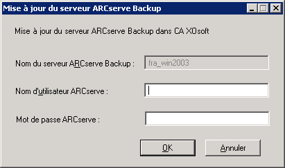 Scenario d'exécution : - Mise à jour du serveur CA ARCserve Backup