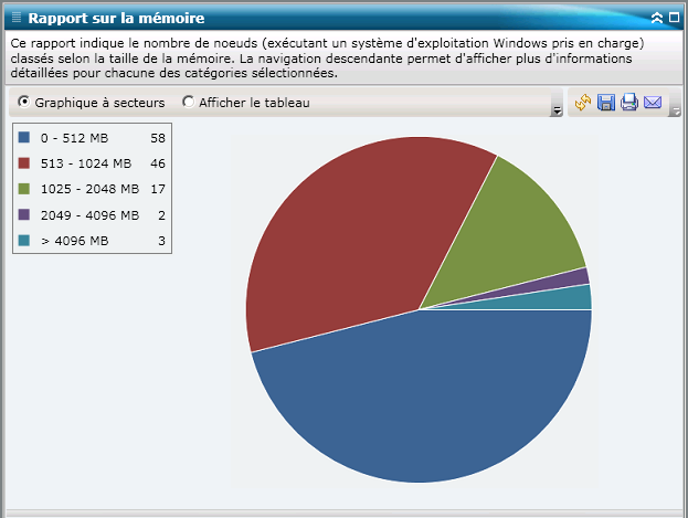Rapport sur la mémoire : Graphique à secteurs récapitulatif