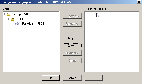 Finestra di dialogo Configurazione gruppo di periferiche.