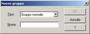 Finestra di dialogo Nuovo gruppo
