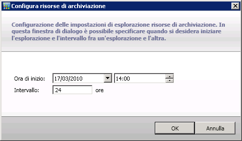 Impostazione di configurazione SRM