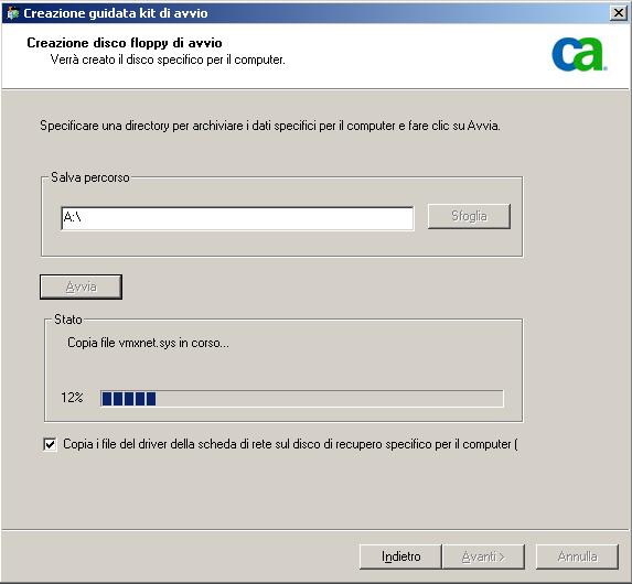 Creazione disco floppy di avvio