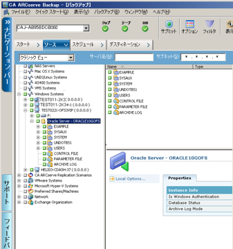 RMAN モードによる Oracle Fail Safe 環境でのバックアップ。