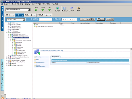 Oracle Fail Safe 環境でのバックアップ