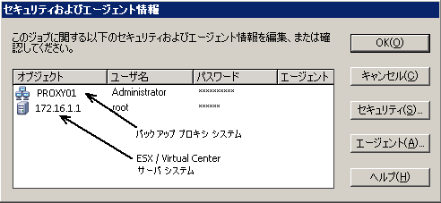 図： ［セキュリティおよびエージェント情報］ダイアログ ボックス