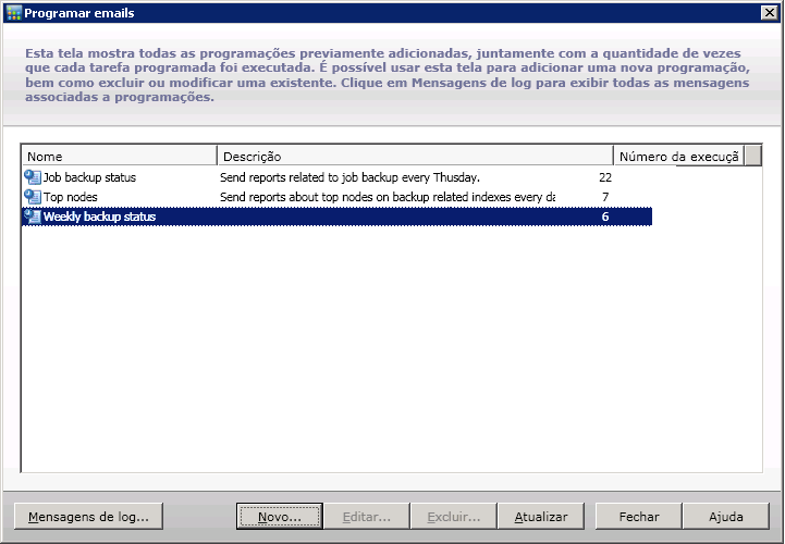 Gerenciador de programação de email