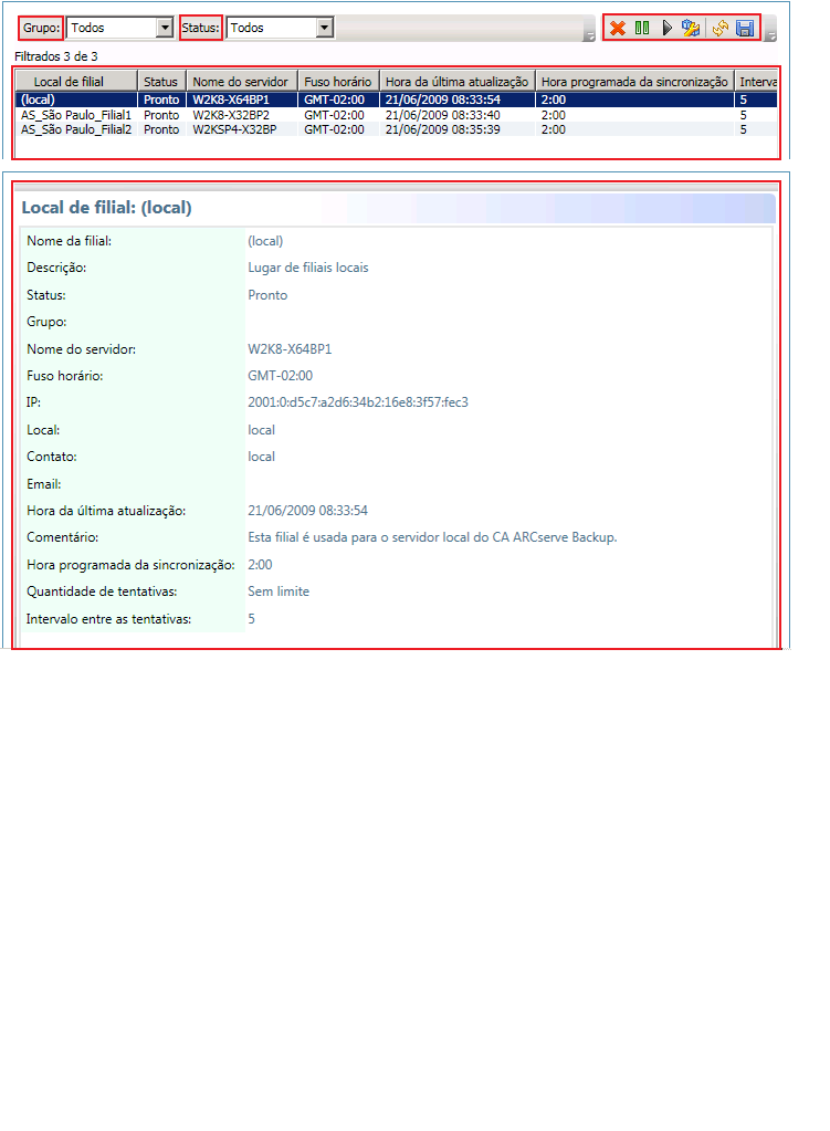 Gerenciador central - Painel de gerenciamento de filiais
