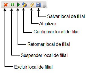 Ícones do Gerenciador de filiais