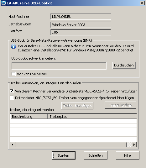 Dialogfeld "Bootkit"- USB