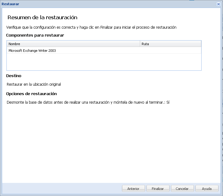 Recuperación de la aplicación - Exchange 4