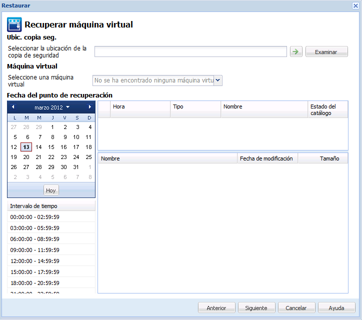 Explorar puntos de recuperación