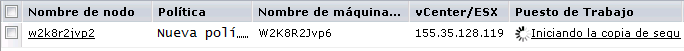 Tarea de copia de seguridad de máquina virtual basada en el host en curso