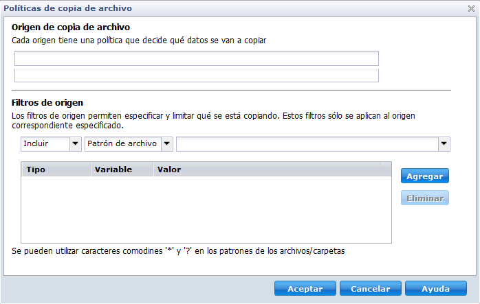 Adición de copia de archivo