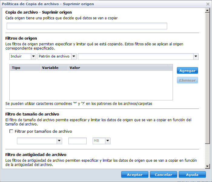 Adición de copia de archivo - suprimir orígen