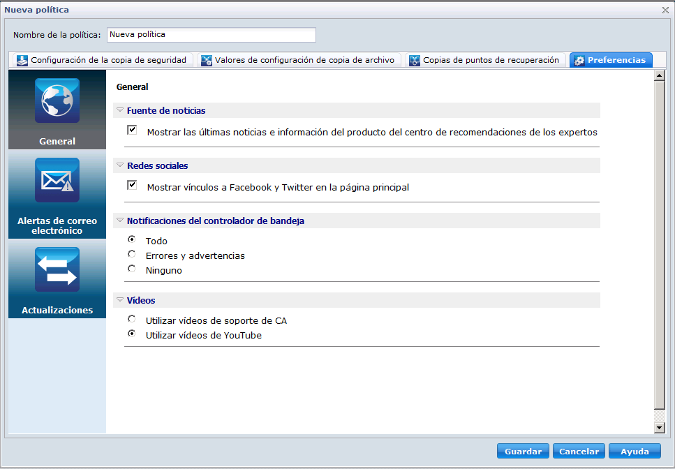Política nueva de D2D - Ficha Preferencias