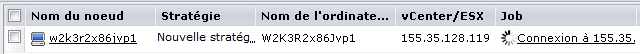 Le champ Job de la fenêtre Noeud pour le job d'ordinateur virtuel de secours en cours est mis en surbrillance. Cliquez sur ce lien pour ouvrir le moniteur d'état d'ordinateur virtuel de secours.