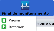 Pausar e retomar sinal de monitoramento na barra de ferramentas.
