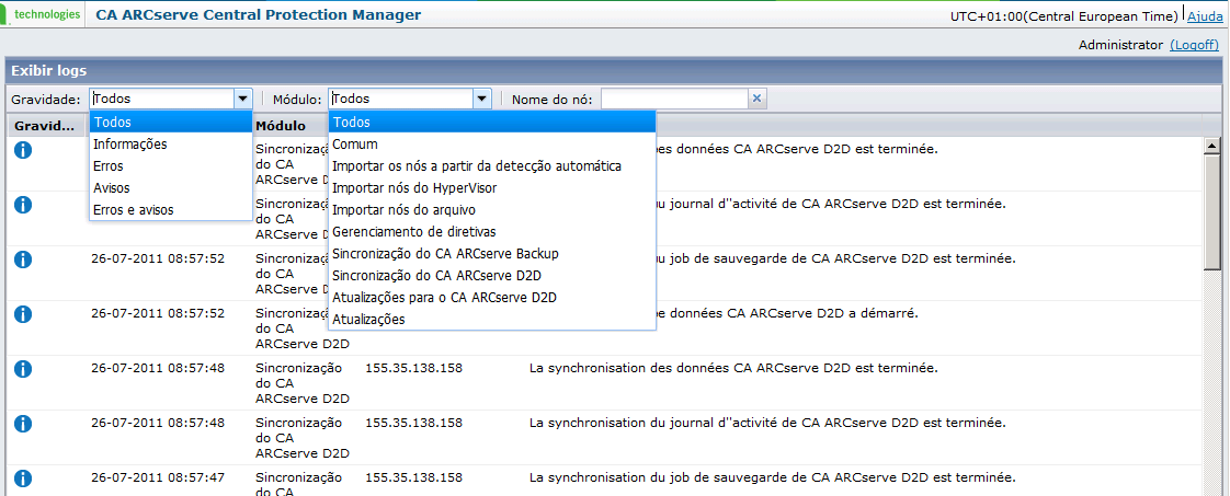 Exibir logs
