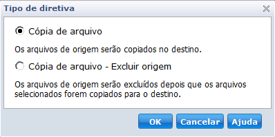 Adicionar tipo de diretiva de cópia de arquivo