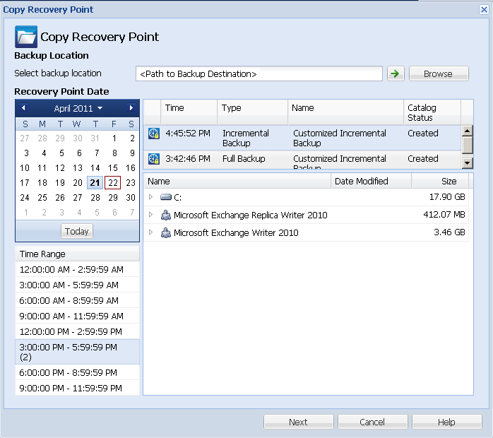 Manage Recovery Points