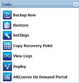 Home Page - Functionalities Task Bar