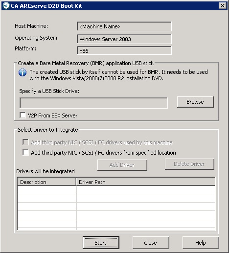 Boot Kit Dialog - USB