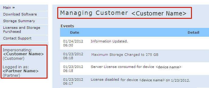 Main Home - Managing Customer