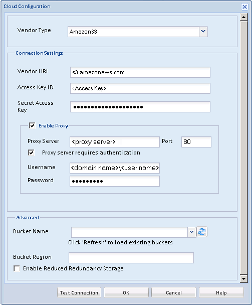 Cuadro de diálogo Configuración de la nube - Restauración de copia de archivo