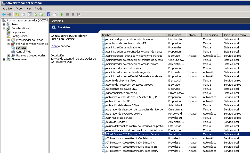 Verificación del servicio web de D2D