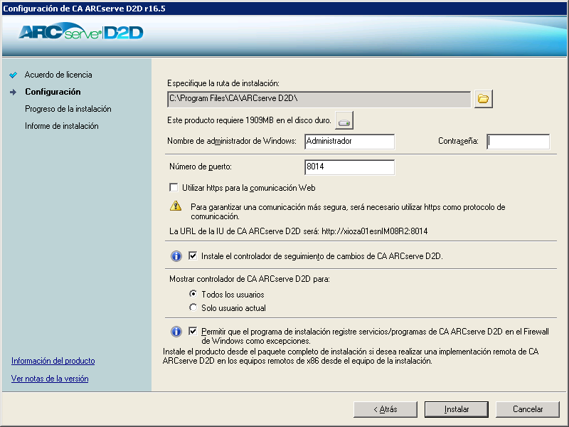 Cuadro de diálogo Configuración
