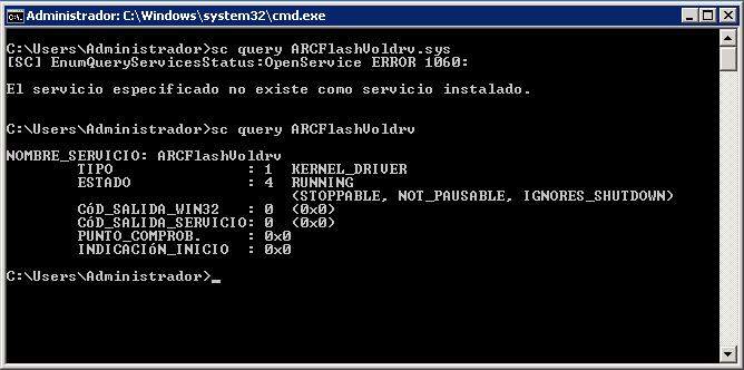 Verificación del controlador