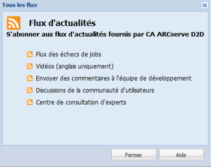 Boîte de dialogue Tous les flux