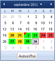 Calendrier - Point de récupération