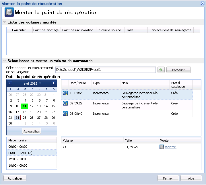 Montage ou démontage d'un point de récupération