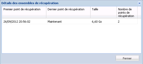 Sauvegarder - Paramètres de protection