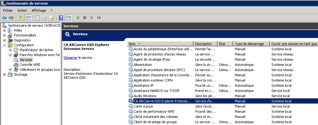 Vérification du service Web D2D