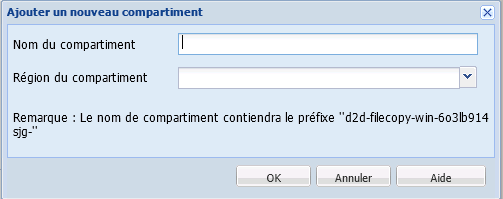 Configuration du cloud - Nouveau compartiment 1