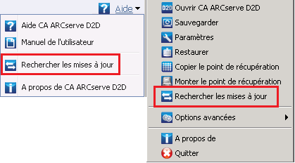 Recherche de mises à jour