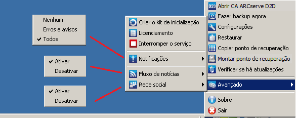 Monitorar ícones da bandeja
