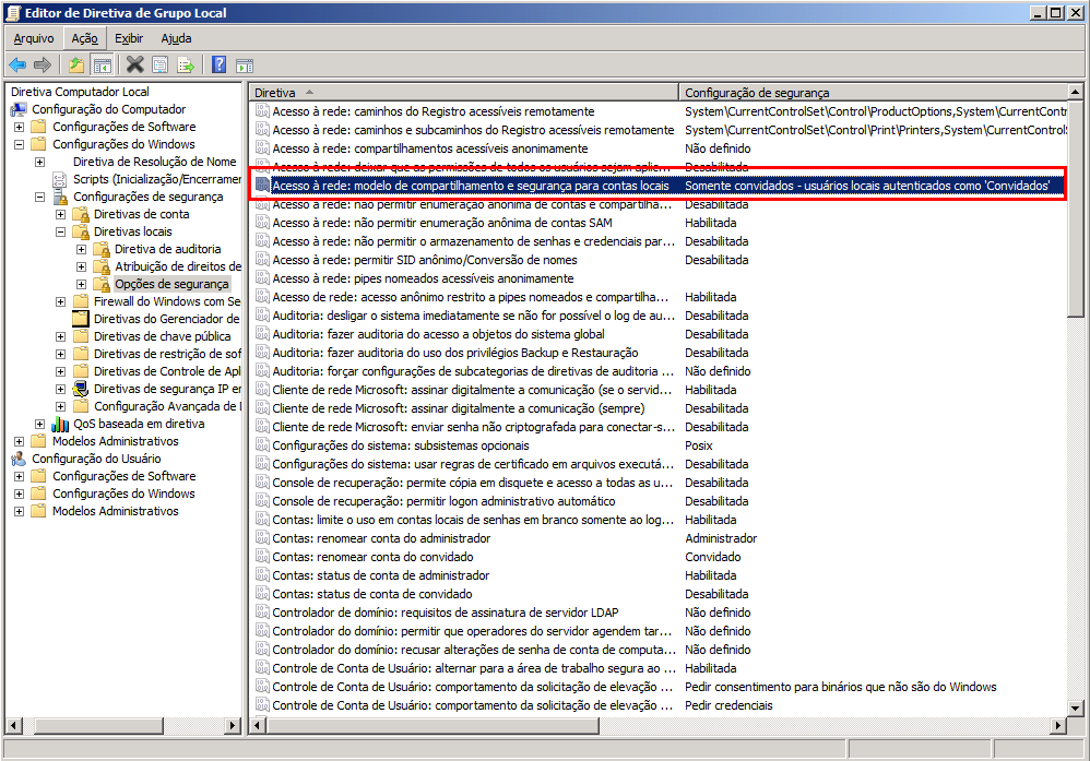 Problema de acesso do convidado
