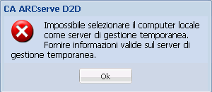 Errore server di gestione temporanea D2D APM